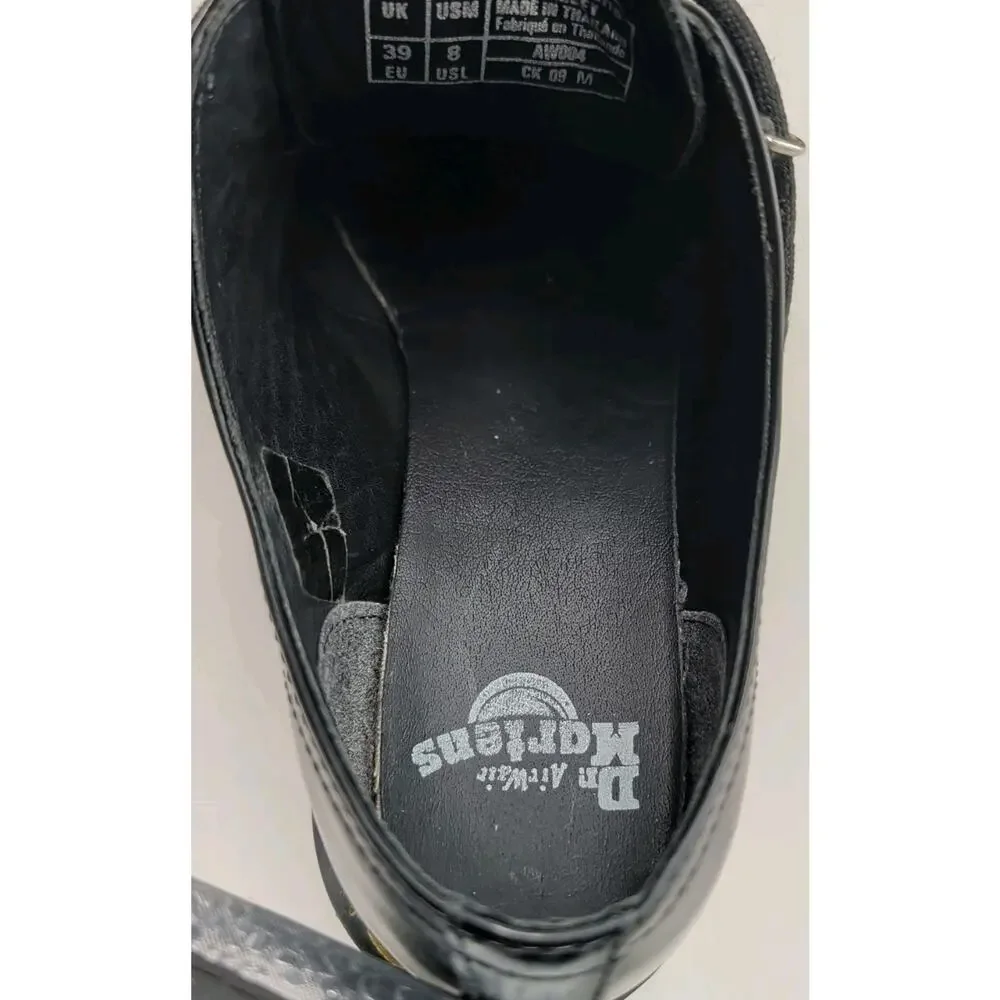 Dr. Martens Ramsey Smooth Leather Creepers Black/White Interlace Size 7 Mens/8 W